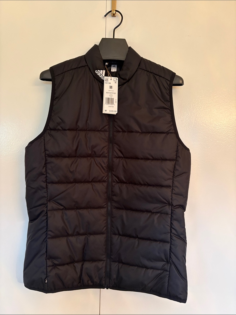 NWT Adidas Black Quilted Lightweight Women's Vest